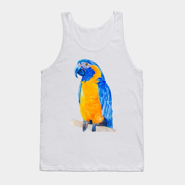 blue throated macaw parrot bresil watercolor art print Tank Top by Oranjade0122